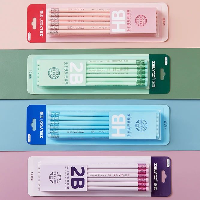 wood free 12 pcs 2B pencil for office school