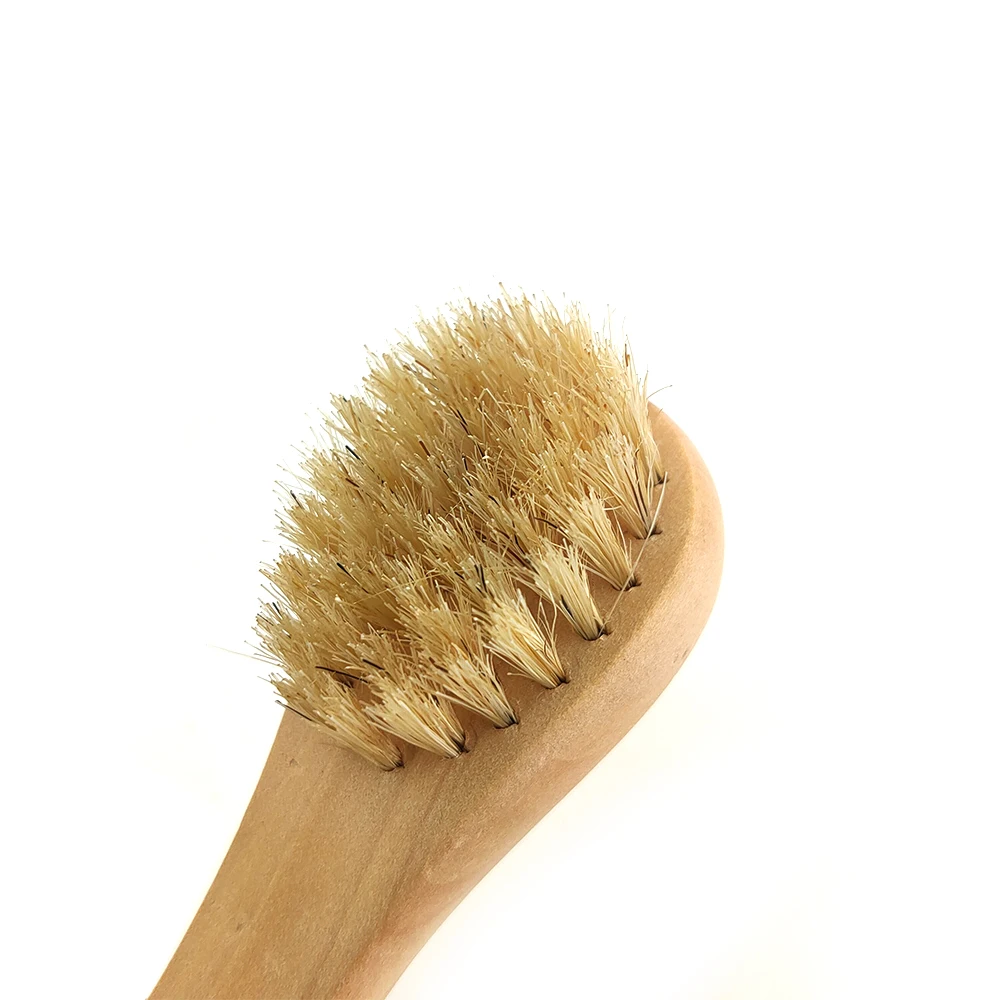 Wooden Face Cleansing Brush for Facial Exfoliation, Natural Bristles Brush For Dry Brushing