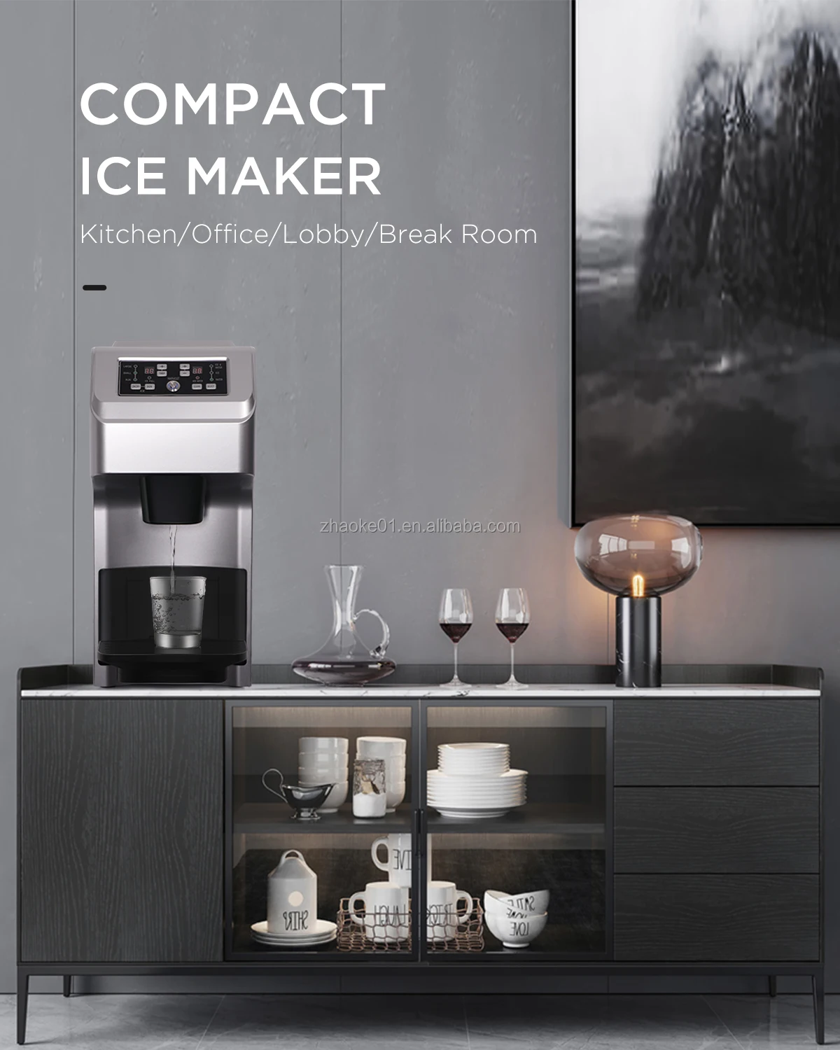 Ice machine commercial 25KG  dormitory student smart wifi automatic round ice making machine