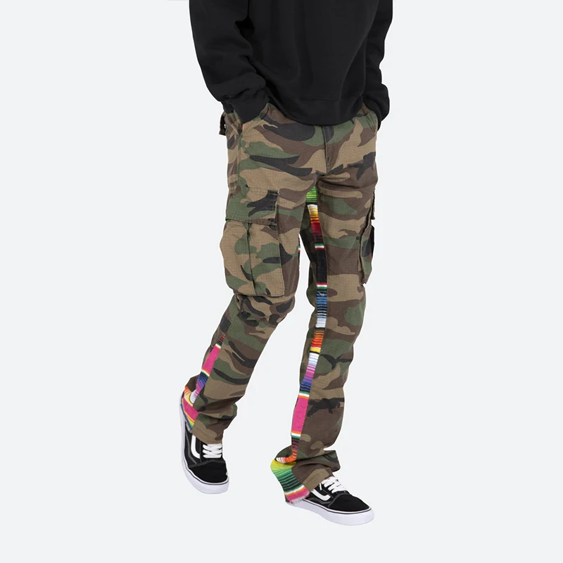 Cargo Streetwear Camouflage Fashion Outdoor Sport Pants Track Casual Trousers Mens Stacked Sweat Tactical Pants