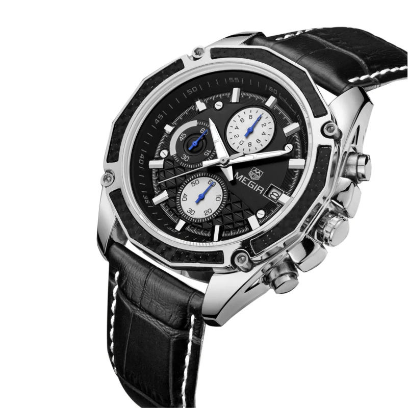 Оптовая продажа из Китая, мужские часы MEGIR 2015, уникальные часы chrono, мужские наручные часы creat, собственный бренд, аналоговые Мужские наручные часы
