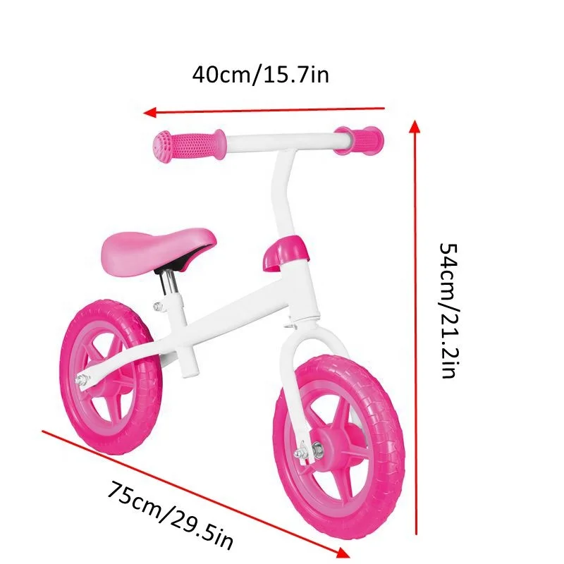 Fashion Fork Kinder Push Nylon 12 Inch Balance Bicycle Pink Color Children Scooter Kids Balance Bike