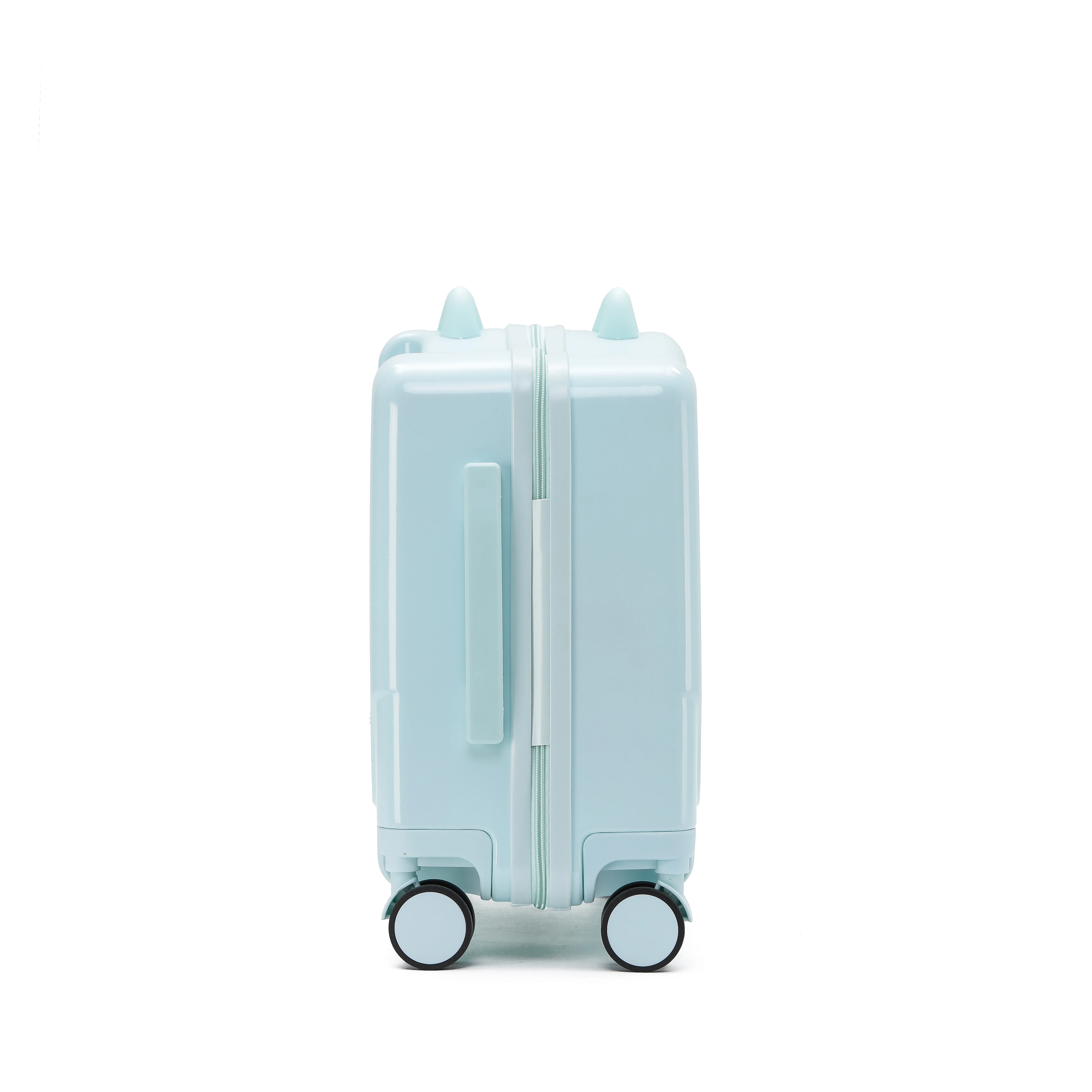 Custom travelling ride on boarding rideable travel trolley cart suitcase carry on luggage with seat for kids