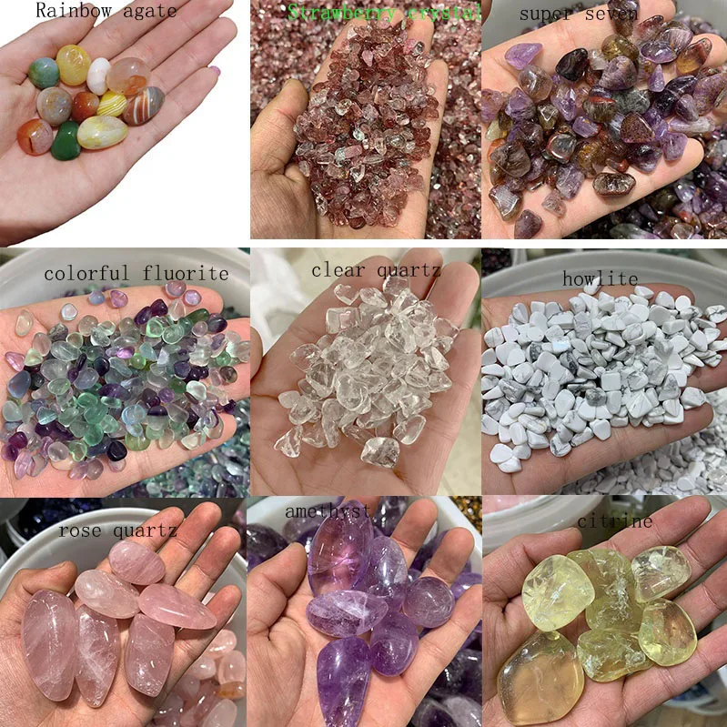 Natural Polished  Quartz Amethyst Rock Crystals Healing Stones Gravel Tumbled Stone Chips