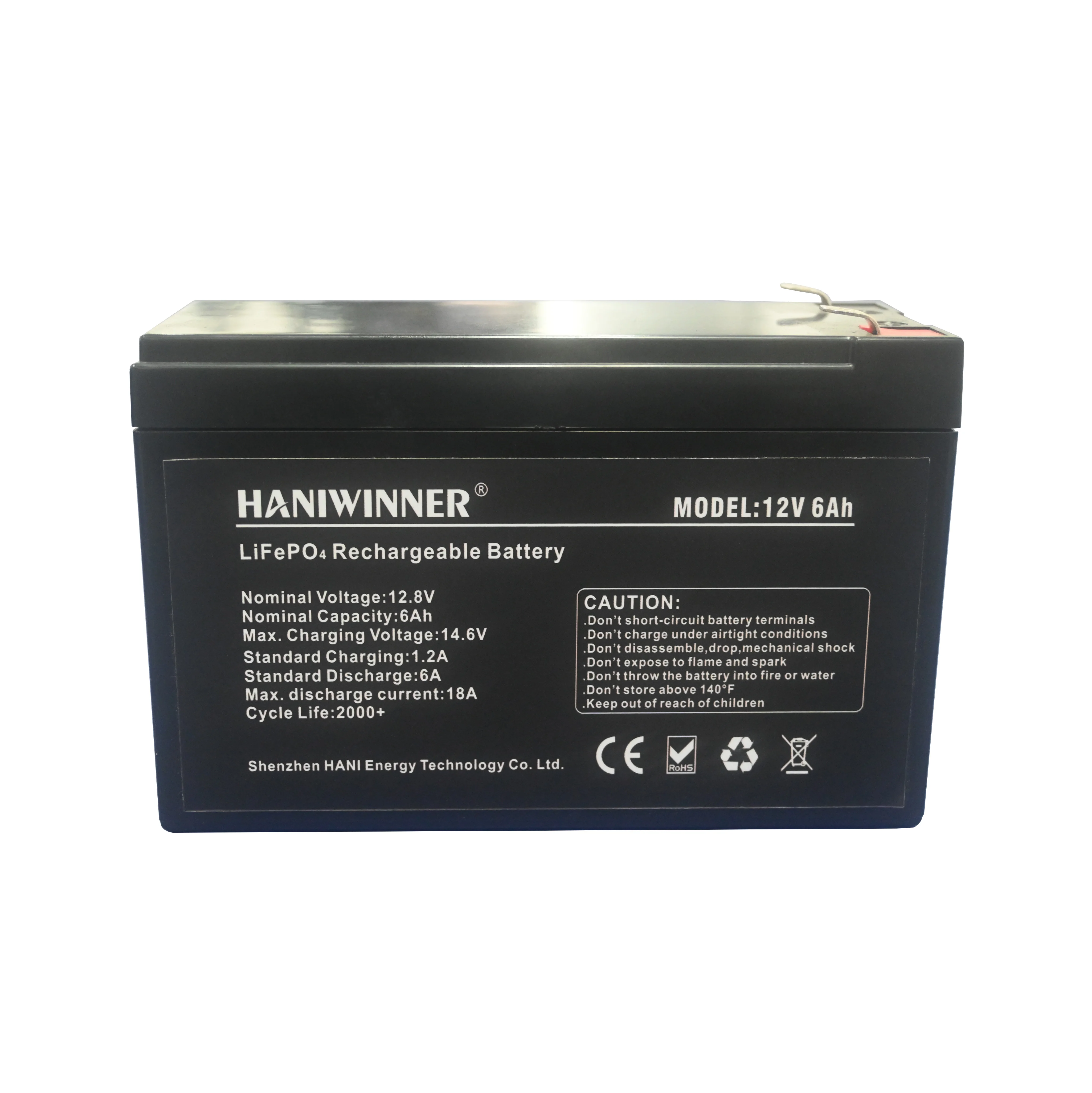 Wholesale Price Custom Small 12.8V 6Ah 12V6Ah Lithium Iron Phosphate Lifepo4 Battery Pack