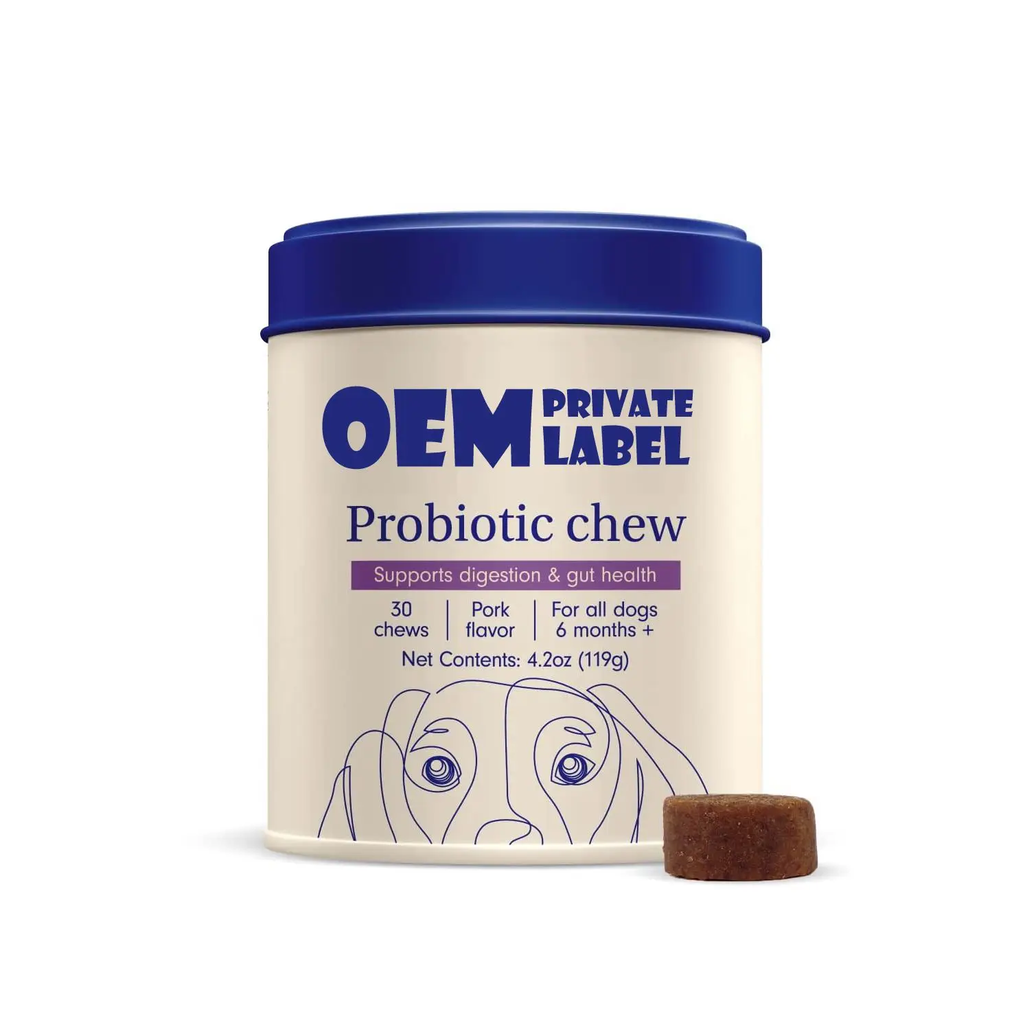 OEM Dog Probiotics for Gut Health Seasonal Allergies Digestive Support Probiotics Chews