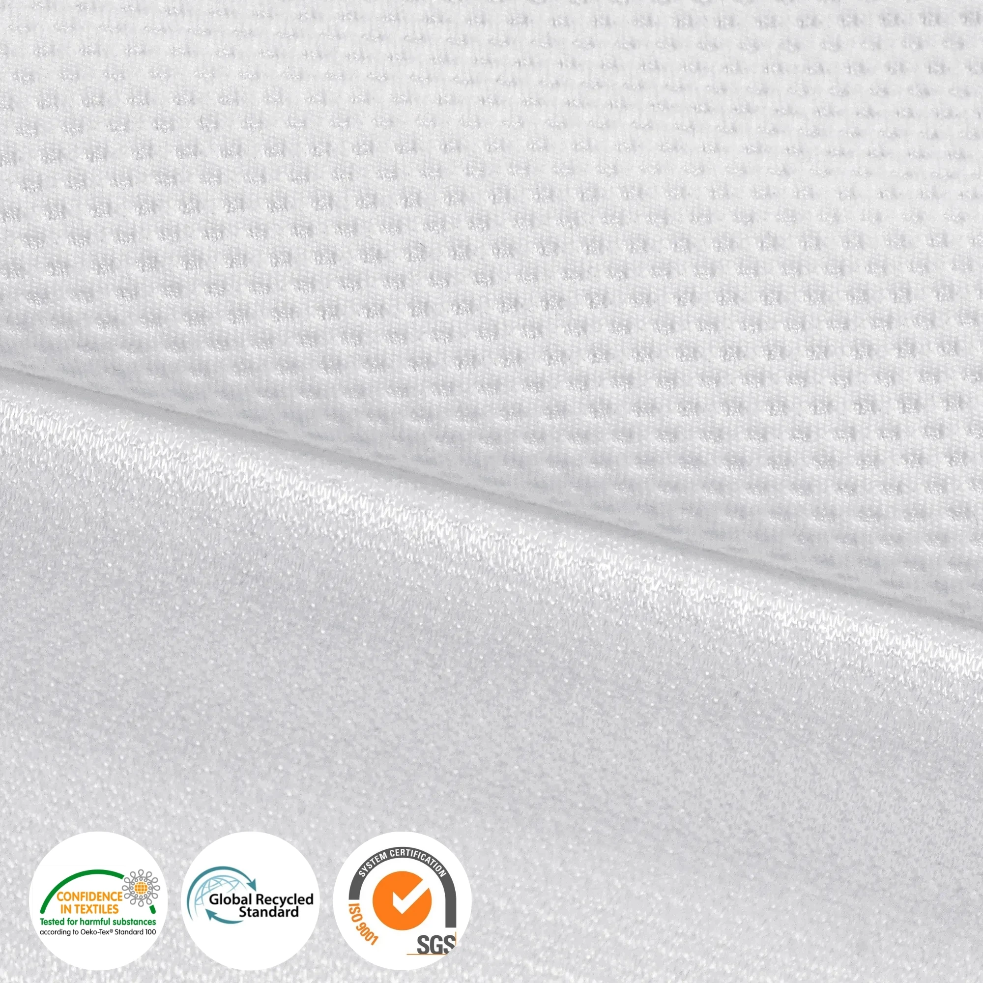 Custom Wholesale Sustainable Wicking Quick Dry Shiny 100% Recycled Polyester Sports Dry Fit Jacquard Mesh Fabric