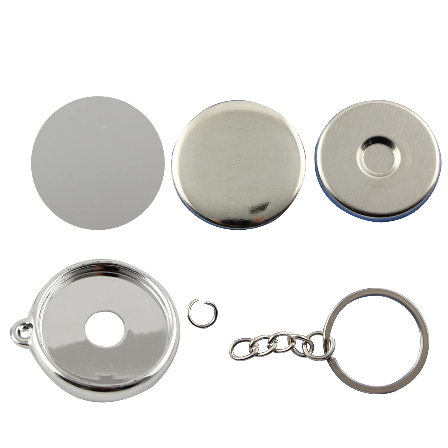 37mm Keychain Button Parts  Double Side Supplies for Button Making Machine Round