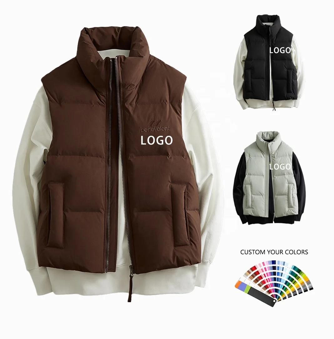 OEM Custom Design Plus size mens puffer gilet down vest freestyle lite winter down Quilted Vest for men