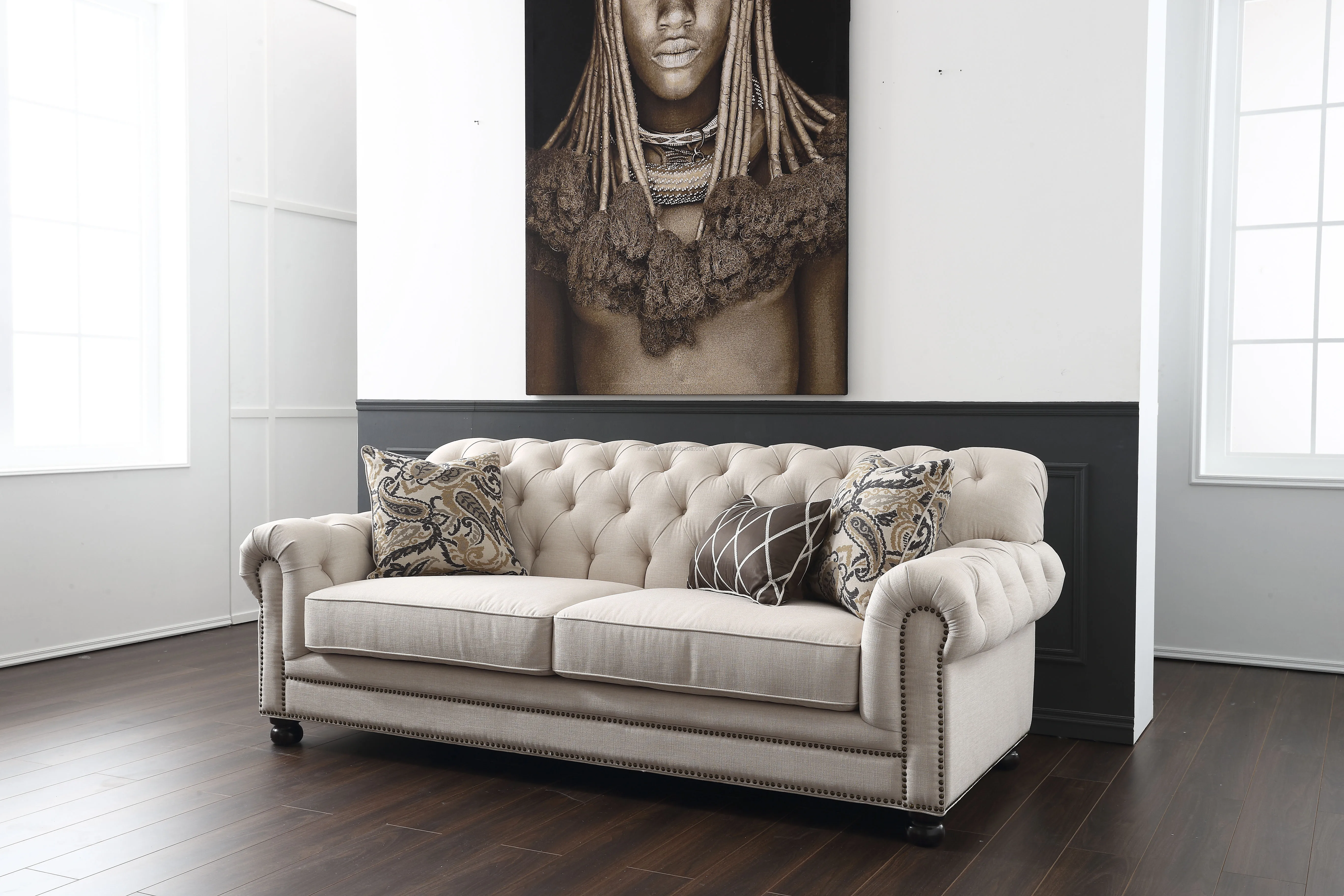 
American Modern Living Room Furniture Sectional Sofa Set New Design Luxury Modern Sofa Couch Stylish High-class Ruffled Lounge 