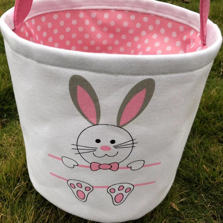 Customized Easter Decoration Gift Egg Basket Bucket Monogrammed Rabbit Bunny Easter Bucket