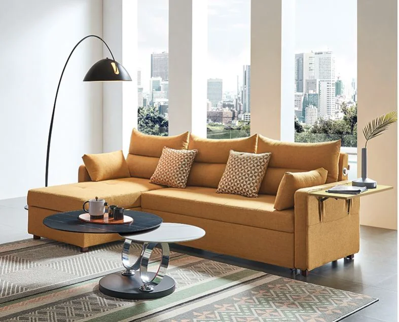 Modern Multifunctional L shape sofa turns to bed Living Room Furniture Folding Portable 3 in 1 Sofa Bed With Storage For Sale