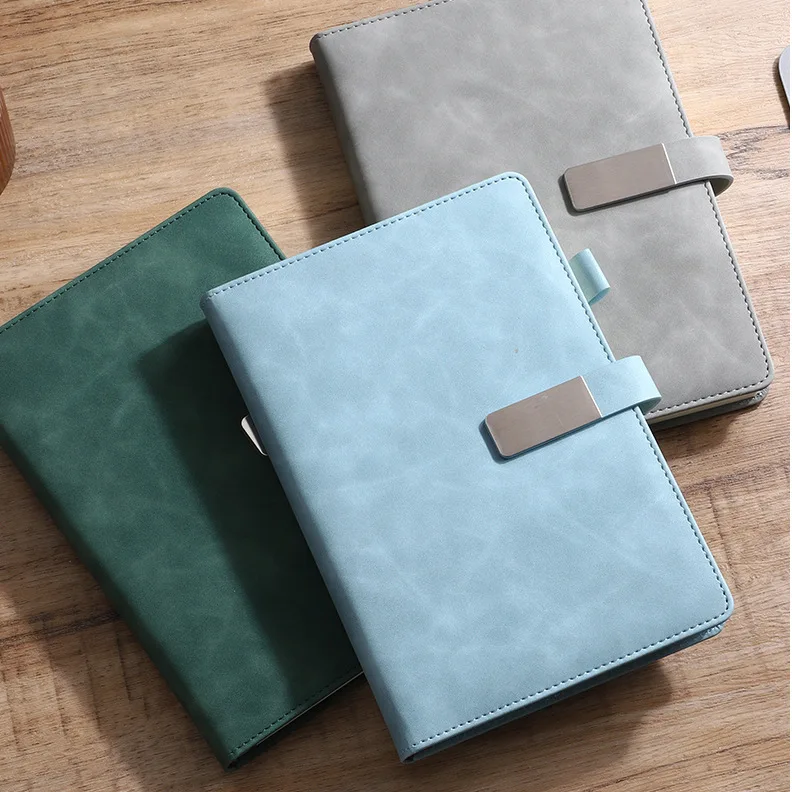 Sewing binding A5 pu leather notebook hardcover with magnetic snap