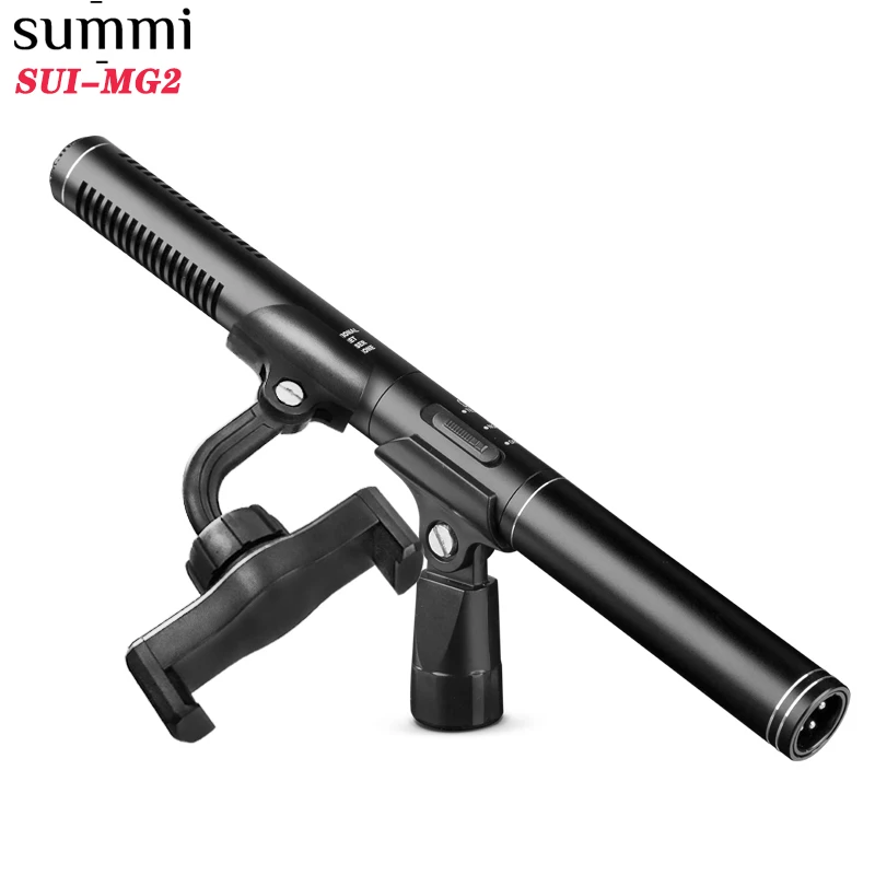 SUM-MG2 Shotgun Microphone with Sponge Cover Interview Microphone for DSLR Camera Camcorder Effective Range