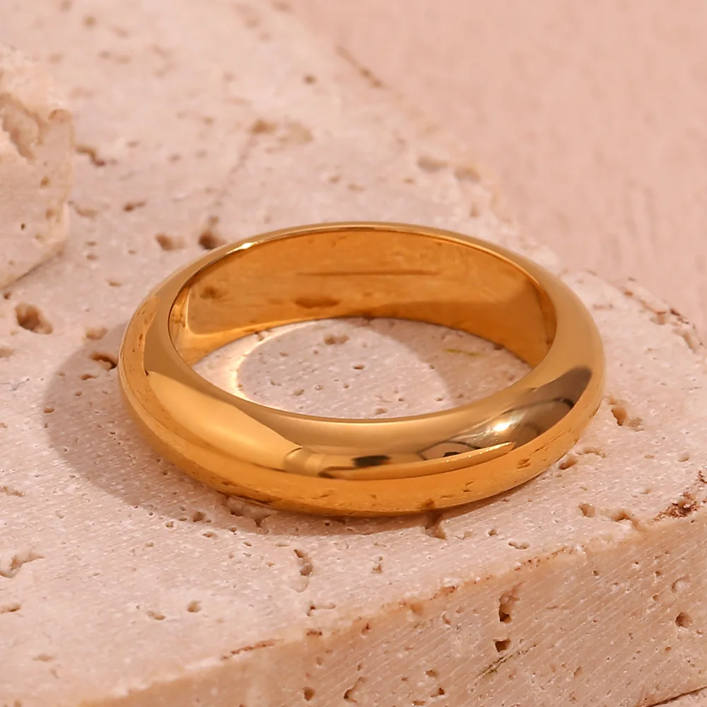 Minimalist Ring 18K Gold Plated Jewelry Stainless Steel Rings Women Fashion Jewelry Rings for Girls anillos para mujer