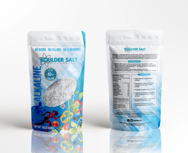 High Quality Custom Stand Up Sea Salt Packaging Pouch Waterproof Spa Bath Salt Bag Aluminium Foil Pink Salt Packaging