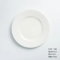 Romantic White Embossed Lace Design Luncheon Serving Italian Ceramic Plate For Wedding Party Porcelain Steak Dinner Plate