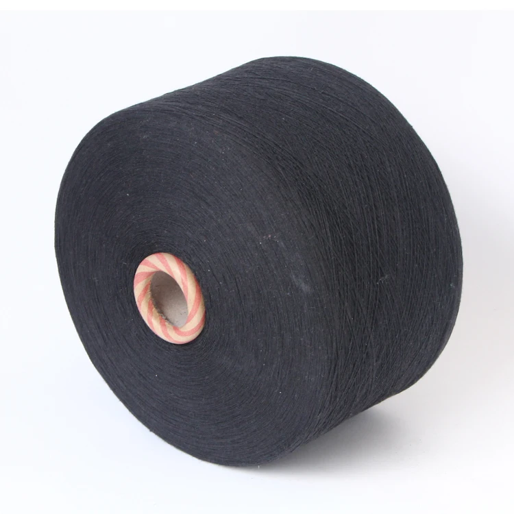 10s black 10/1 regenerated cotton yarn 50/50 for socks knitting