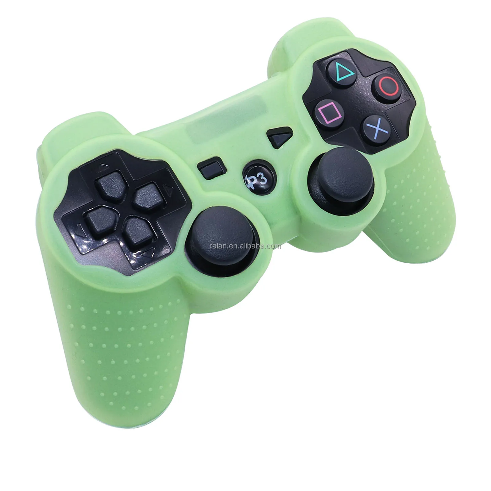 RALAN Glow in the Dark Gaming Joystick Gamepad PS3 Protective Shell Skin Silicone Case for Playstation 3