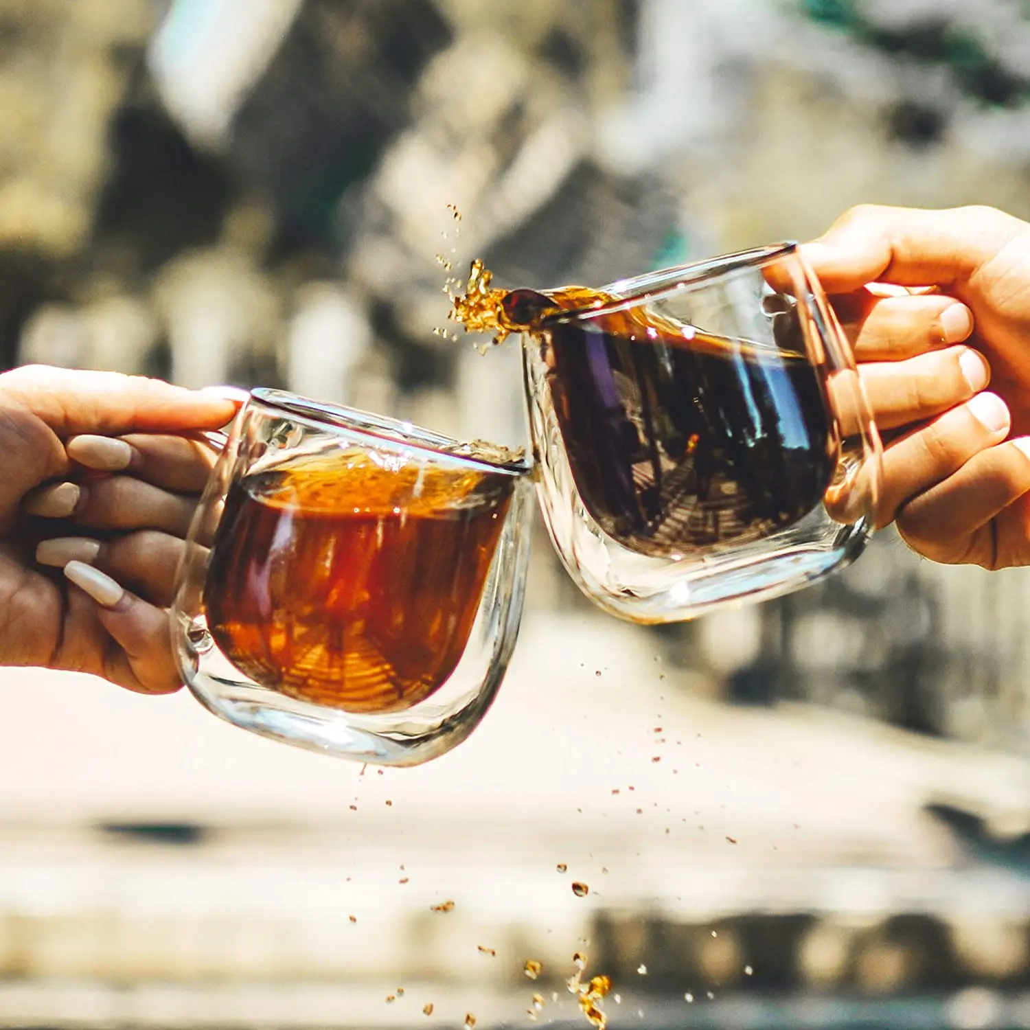 Double Wall Glass Espresso Tea Cups drink beer glass cup with custom logo as gift heat insulation transparent glass