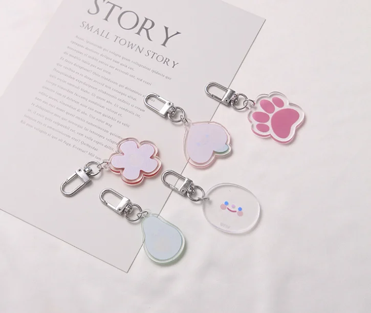 2023 Custom Logo Funny Korean Smiley Face Air Pods Accessories Acrylic Key chain