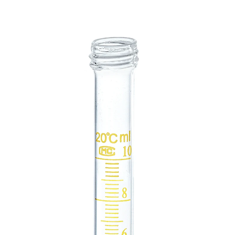 Laboratory 5 10 15 20 25 30 50 100ml Glass Graduated round flat bottom test Tube With thread screw Cap lid