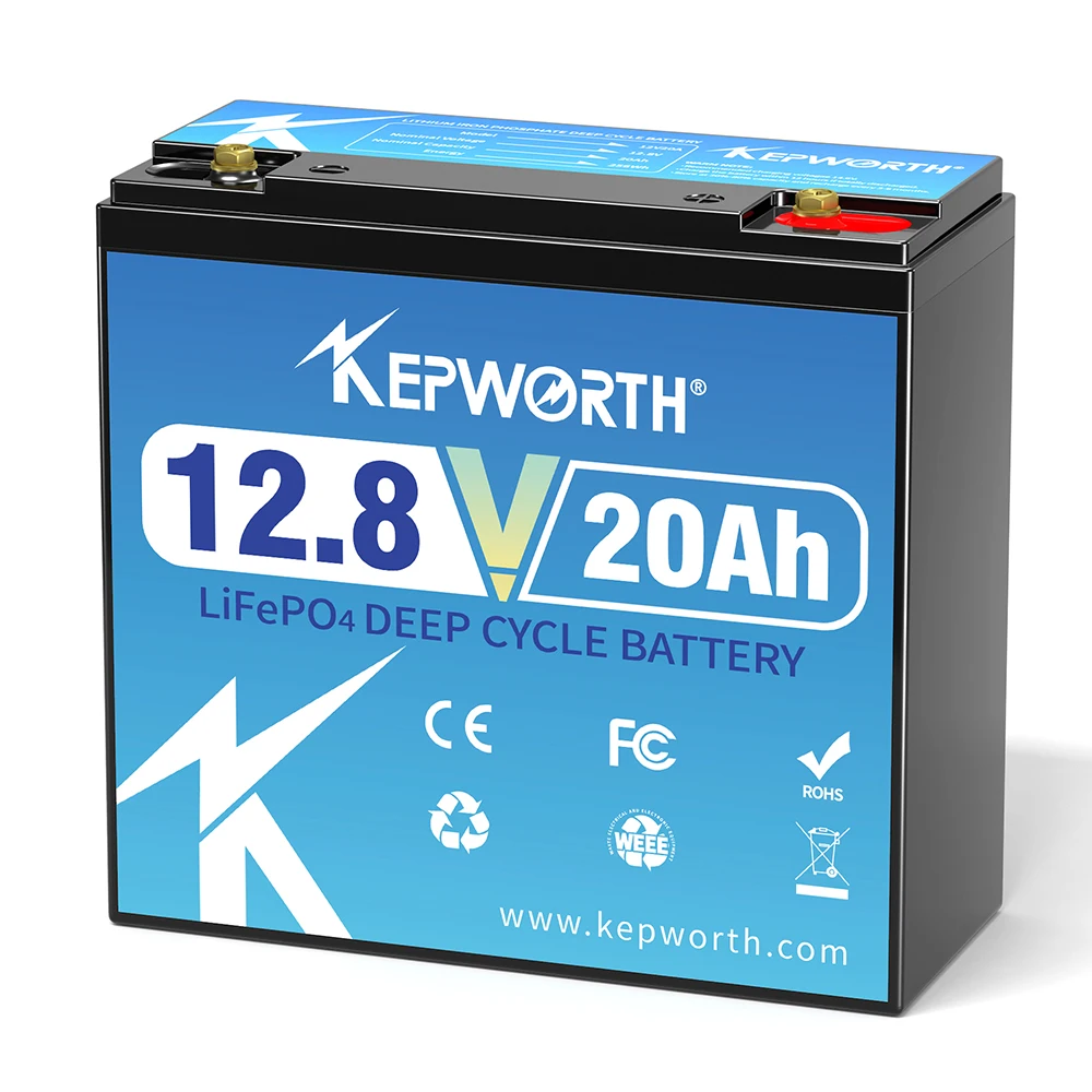 Overseas stock Kepworth 12V 20Ah LiFePO4 Lithium Iron Battery Pack With Built-in BMS for Electric Bike Kid Scooter Fish Finder