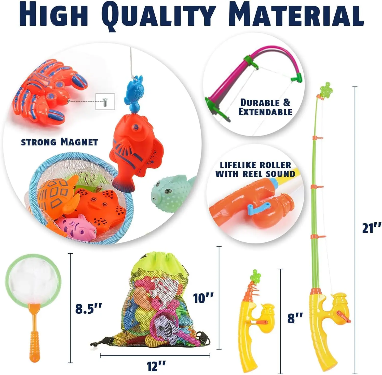 Water Table Bathtub Kiddie Party with Pole Rod Net Plastic Floating Magnetic Fishing Pool Toys Game  for Kids Gifts