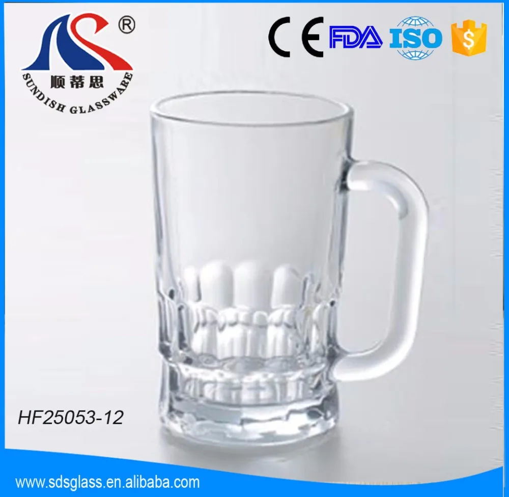Strong bottom Tall  Large draft  Beer Mugs Glass widen  mouth Cappuccino  Coffee  Tea Cups With Handle
