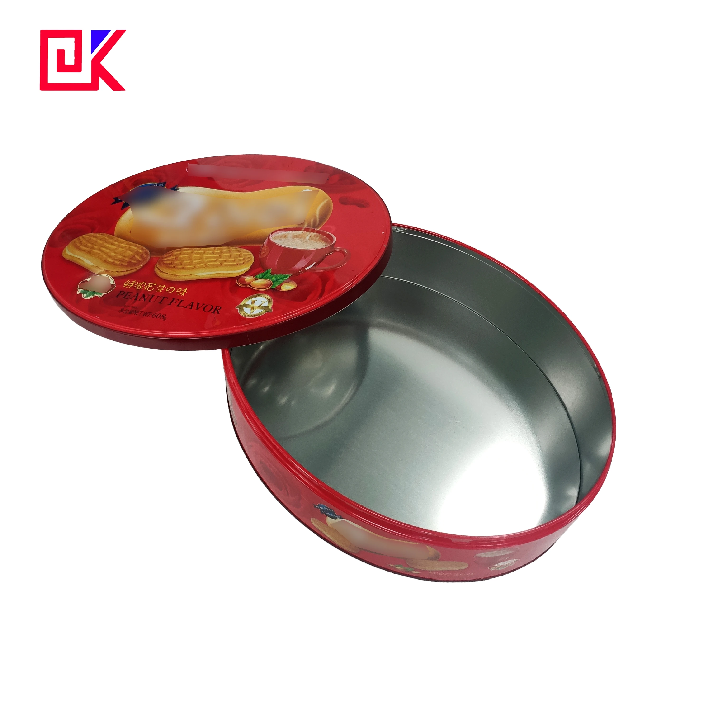 Oval Printing Tinplate Can Biscuit Cookie Metal Packaging Tin Box