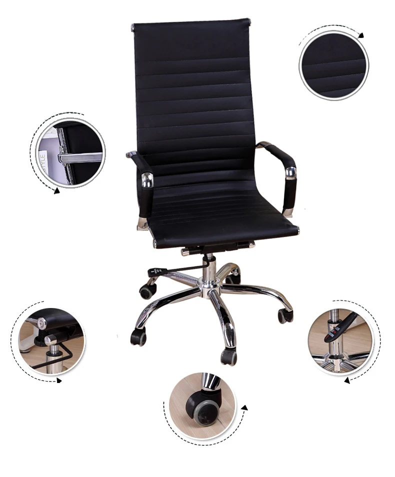 comfortable classic shot ergo study office chair pu genuine leather swivel chair