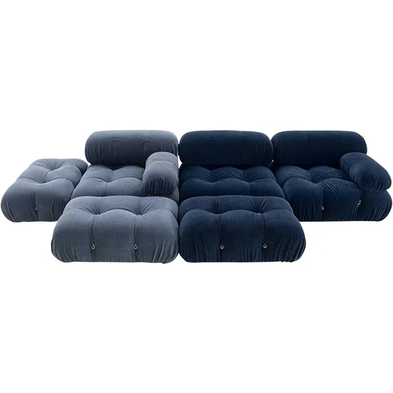 Italian fabric furniture living room sectional couch fabric sofa set with button design