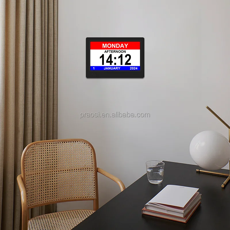 7 inch digital clock large screen dementia clock Islamic digital quran azan clock new products