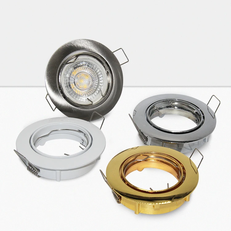 Aluminum GU10 zinc MR16 lamp holder G5.3 down light steel movable LED spot light frame white black spotlight housing