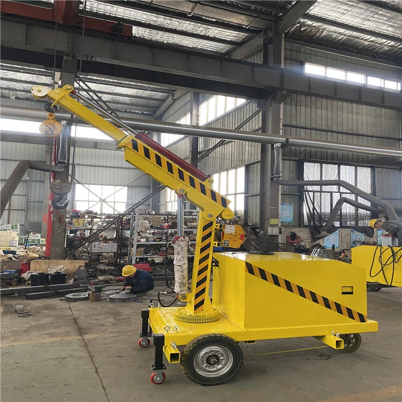 Workshop factory mobile hydraulic rotary support electric small crane 1 ton 2 tons to promote the handling warehouse crane