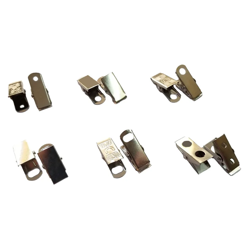 Custom Two Hole Badge Clip Lanyard Snap Strap for Name Tag Record Credentias Badge ID Card Holder Accessories Metal Clips