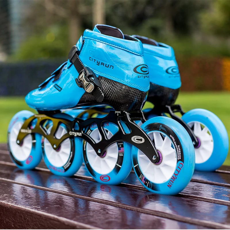 Carbon fiber racing roller shoes 4 100mm 110mm wheels inline speed skates