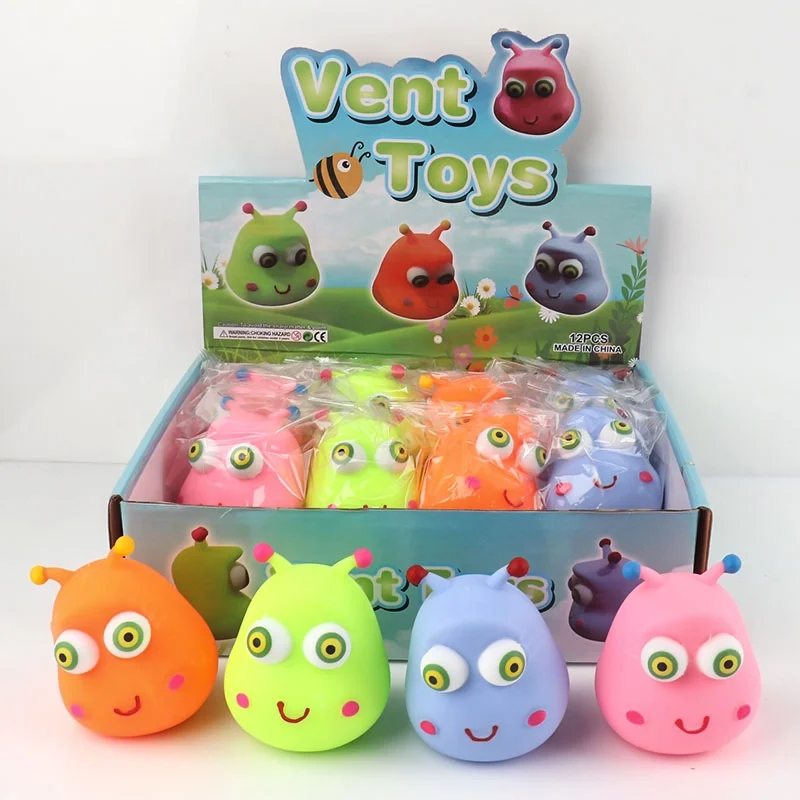 Autism Sensory Toys TPR Plastic Squeeze Ball Cute Monster Anti Stress Squishy Toy Ball