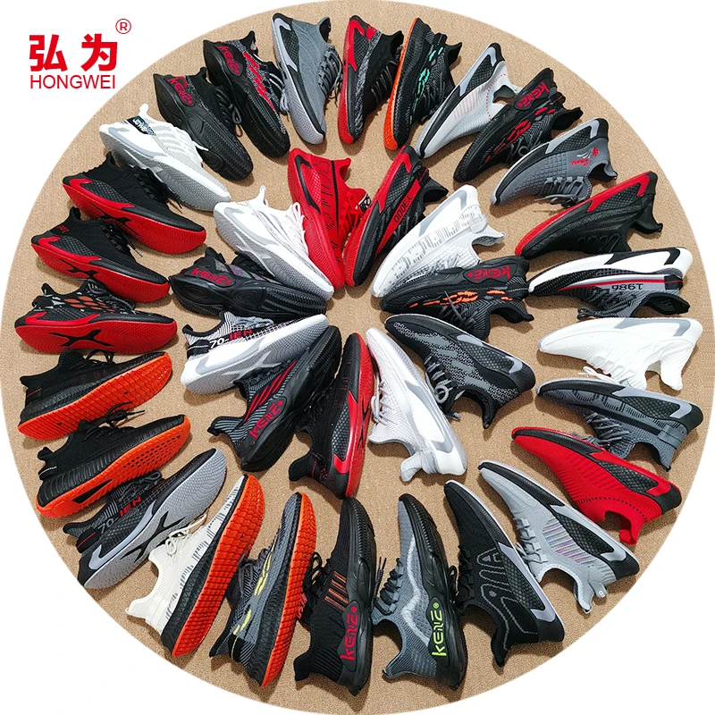 wholesale breathe freely light Knitted mesh EVA Outsole NO logo Leisure sports running shoes and walking shoes men stock shoes