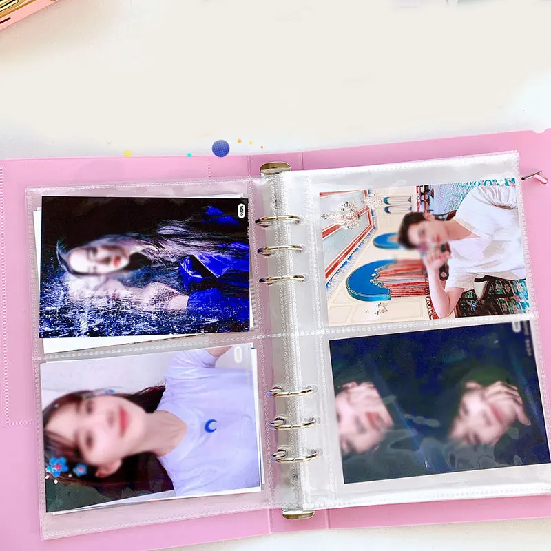 Папка для фотографий А5 с 6 кольцами Kpop держатель фотокарт книжка защитой карт сердцем Обложка фотоальбома альбом