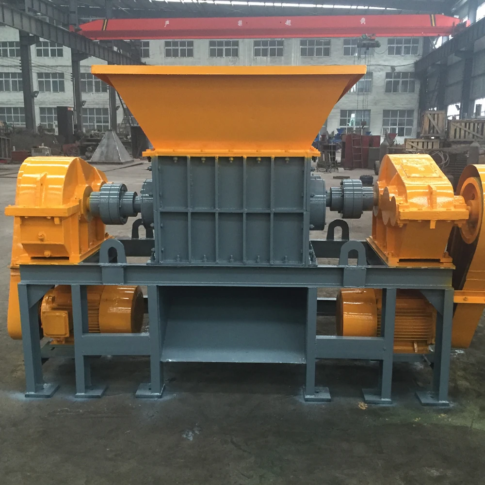 Steel drum biaxial shredder Steel tire domestic waste plastic crusher scrap cloth metal crusher