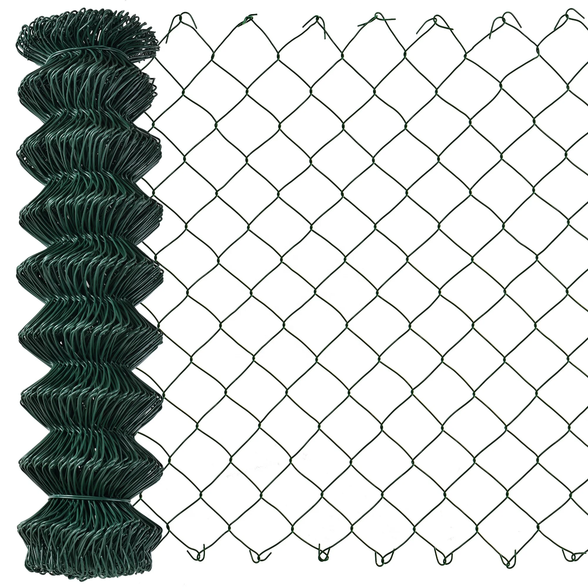 Heavy Duty PVC Coated & Galvanized Chain Link Wire Mesh Fence Farm Garden Slope Protection Chain Link Fencing