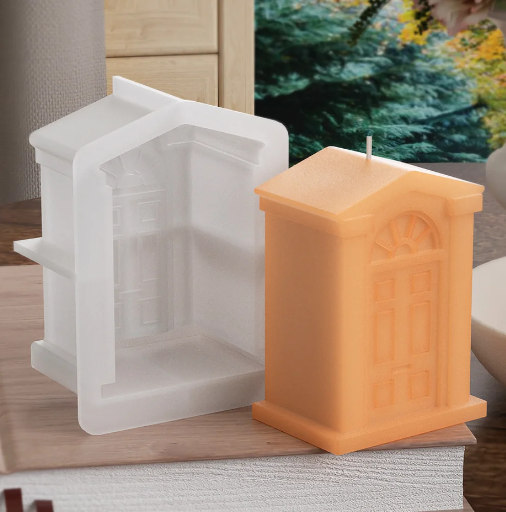 New door frame castle candle silicone mold Thickened house plaster decoration candle silicone mold