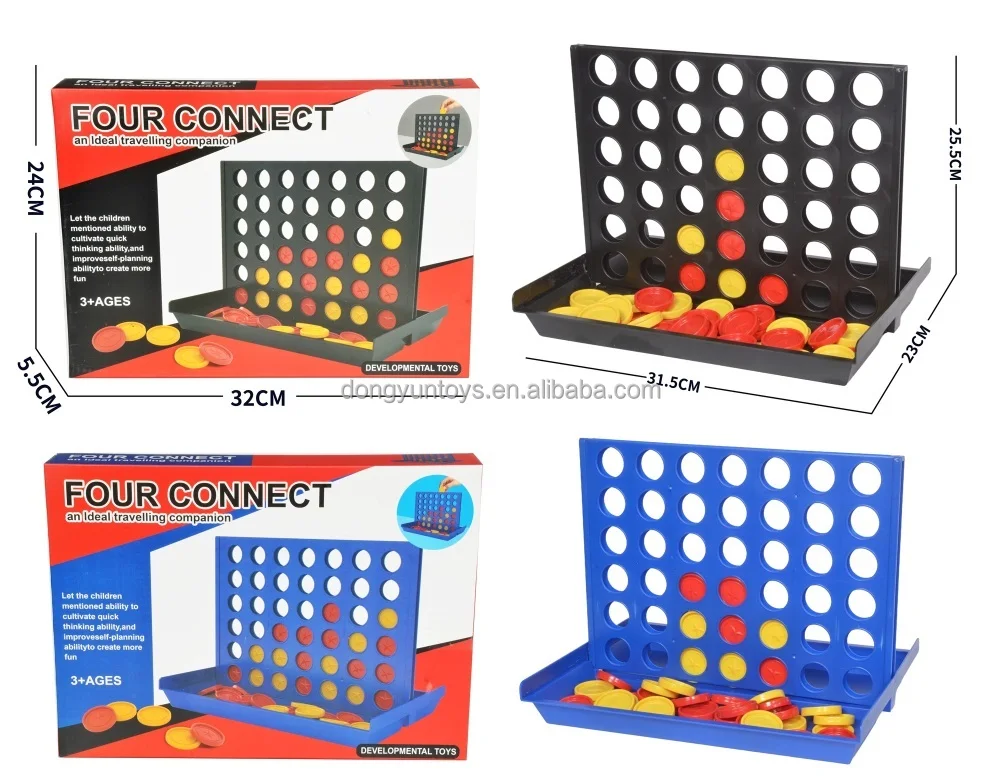 4 in a Row Game Classic Plastic Board Game Connect Four 4 in A Row Set Party Games for Family Kids and Adults