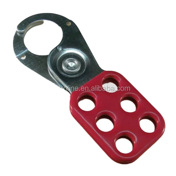 Wholesale made Lockey Red tagout Proof Locks 6 Holes Steel Safety Lockout Hasp 25MM & 38MM