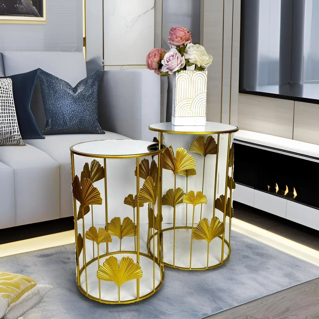 Lander Set Of 2 Wholesale Metal Round Coffee Table Custom Gold Decorative Modern Side Table for Living Room