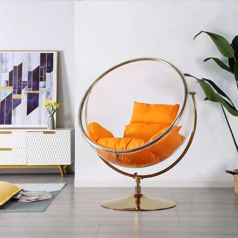 Modern popular patio furniture bubble gold hanging swings swing round Clear revolving Bubble acrylic Chair living room