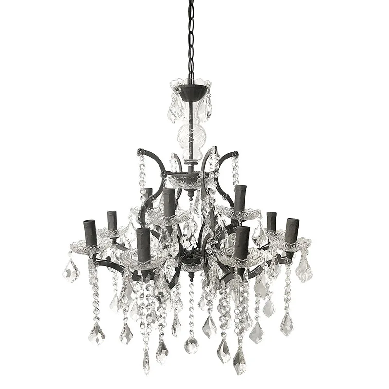 American Chandelier Lighting Fixture  Vintage Industrial Style  Crystal  Restor Hardwar Chandeliers
