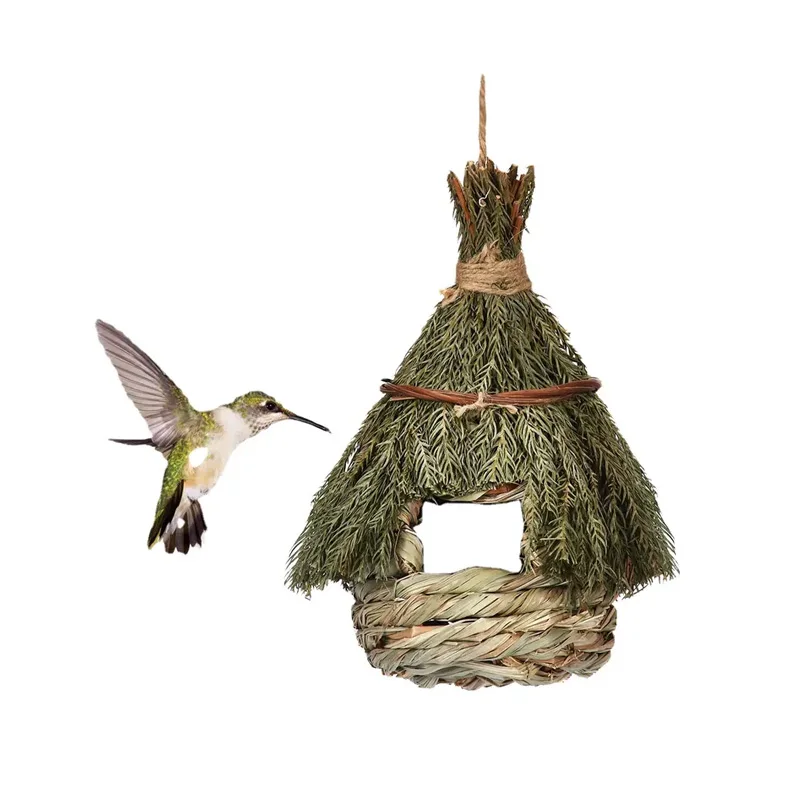 2023 New Arrival Bird Nest - Enchanting Decorative Hummingbird House, Creative Hanging Grass Woven Nest