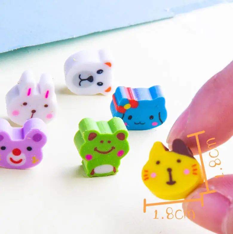 CX Bulk Mini Cartoon Mini Fruit Student Pet Animal Christmas Kids Cute Pencils Erasers Set